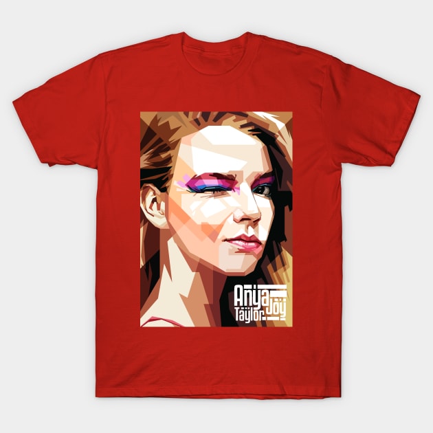 Anya Taylor Joy Pop Art Portrait (WPAP) T-Shirt by RJWLTG